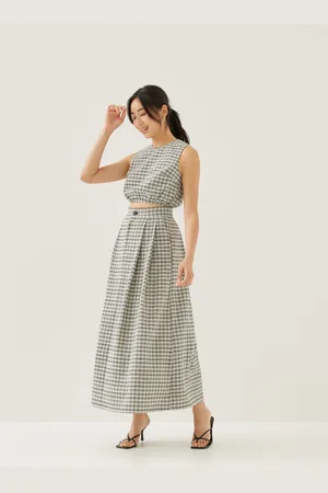 Love Bonito Larson Textured Gingham Crop Top-014-XL