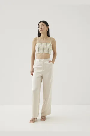 Love Bonito Myka Tailored Satin Straight Leg Pants-061-XL