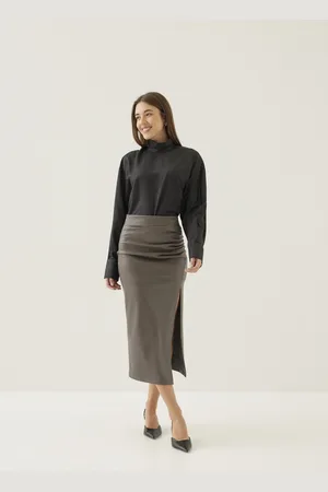 Love Bonito Annalie Organza Turtleneck Blouse-014-M