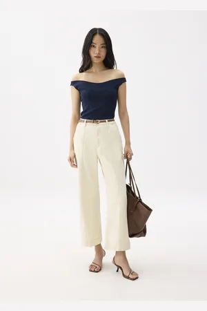 Love Bonito Cotton High Waist Straight Leg Pants-106-L