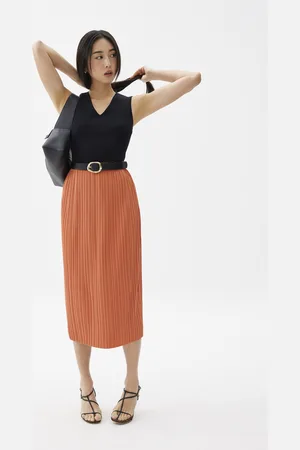 Love Bonito Gym Pleated Column Midi Skirt-414-L