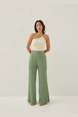 Love Bonito Emory Textured Flare Pants-160-M