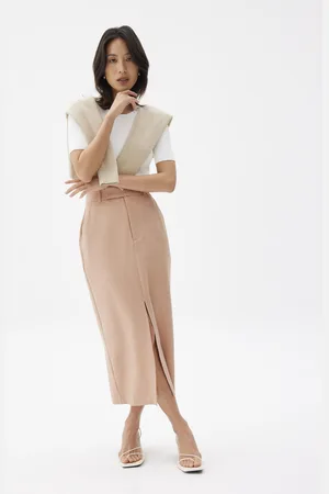 Love Bonito Iman Tailored Column Midi Skirt-173-M