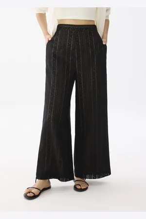 Love Bonito Elastic Lace Wide Leg Pants-014-M