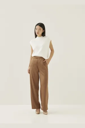 Love Bonito Myka Tailored Satin Straight Leg Pants-084-M