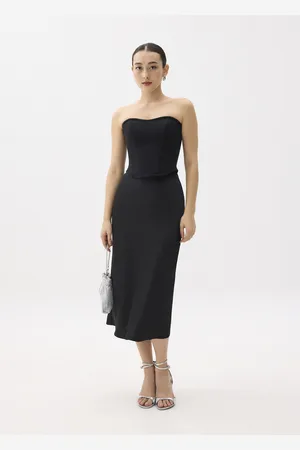Love Bonito Arii Elastic Satin Bias Cut Midaxi Skirt-014-L