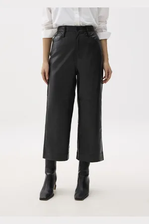Love Bonito Theia Pleather Wide Leg Pants-014-XL