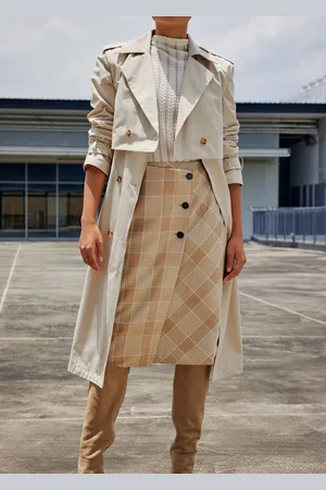 Love Bonito Aurinda Plaid Asymmetrical Pencil Skirt-124-M