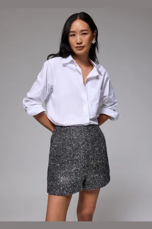 Love Bonito Metallic Tweed High Waist A-line Shorts-066-L