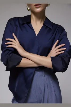 Love Bonito RuchedReady® Satin Notch Collar Blouse-052-L