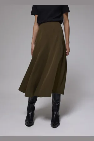 Love Bonito Elastic High Waist Asymmetric Panel Midaxi Skirt-235-L