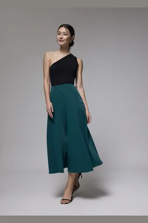 Love Bonito Elastic High Waist Asymmetric Panel Midaxi Skirt-072-L