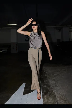 Love Bonito Leggyâ„¢ High Waist Wide Leg Flare Pants-235-M