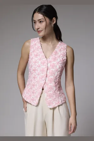 Love Bonito Lace Contrast V-neck Vest-005-M