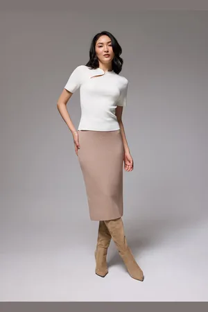 Love Bonito Esha Elastic Knit Column Midi Skirt-270-L
