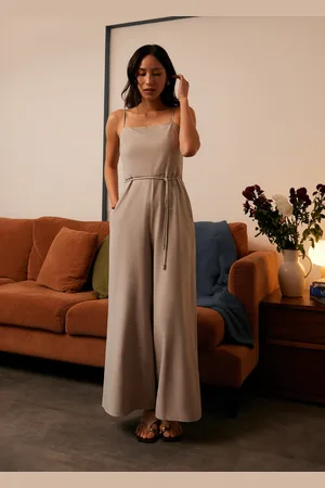 Love Bonito Belted Straight Neck Wide Leg Jumpsuit-044-L