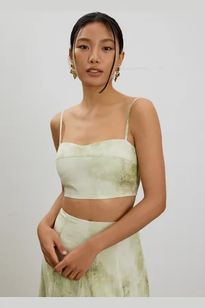 Love Bonito Padded Abstract Smocked Crop Top-156-L