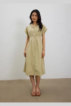 Love Bonito Zhu Belted V-neck Fit and Flare Midi Dress-049-L