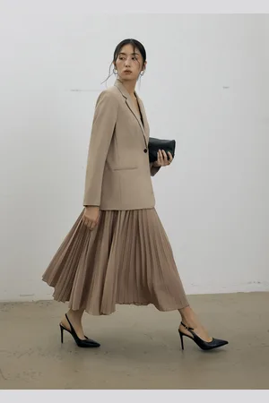 Love Bonito Wei Elastic Sunray Pleated Midaxi Skirt-235-L