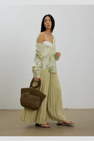 Love Bonito Leggy™ Wei Elastic Sunray Pleated Palazzo Pants-049-L
