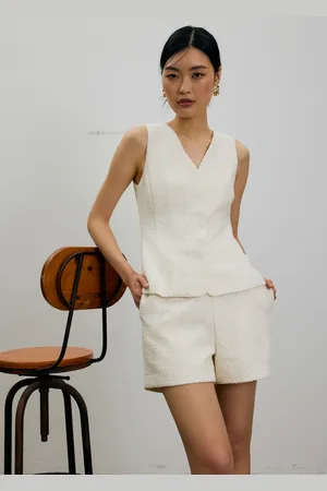 Love Bonito Fumiko Ribbon Tweed Vest Top-437-L