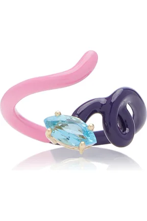BEA BONGIASCA B 9K Yellow Gold Topaz Enameled Vine Ring