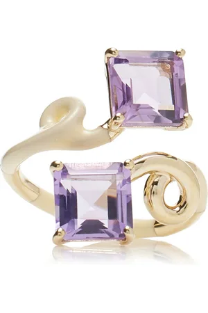 BEA BONGIASCA 9K Gold; Amethyst; And Enamel Ring