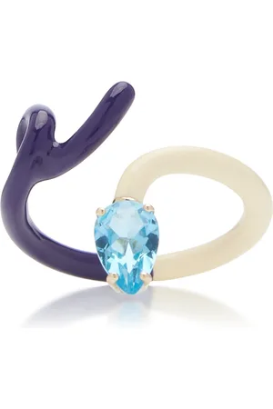 BEA BONGIASCA B 9K Yellow Gold Topaz Enameled Vine Ring
