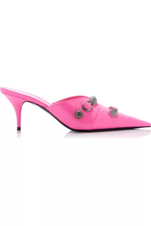 Balenciaga Women Sandals - Women's Cagole Leather Mules