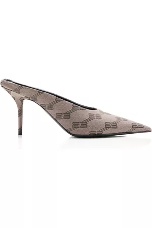 Balenciaga Women Heels - Women's Square Knife Jacquard Mules