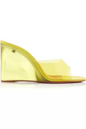 Amina Muaddi Women Wedged Sandals - Women's Lupita PVC Wedge Sandals