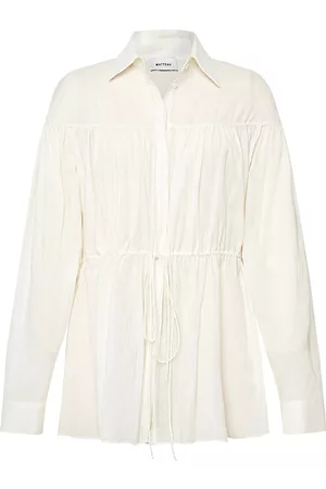 MATTEAU Women Tunics - Women's Oversized Tie-Detailed Cotton Tunic Top