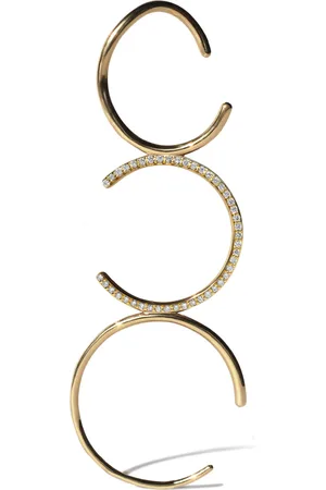 Kat Kim 18k Yellow C Pave Single Ear Pin