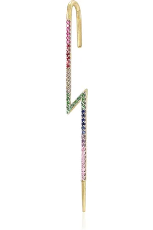 Kat Kim 18K Yellow Gold Flash Flash Multicolor Sapphires Single Ear Pin