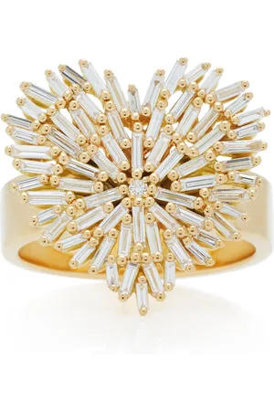 Suzanne Kalan 18K -Gold and White Diamond Heart Ring