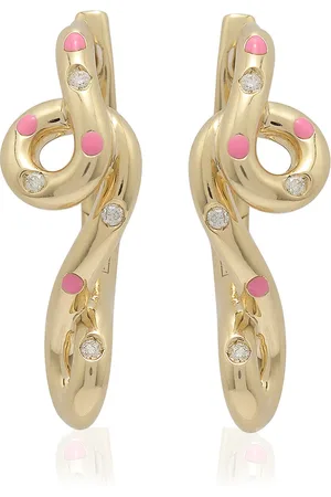 BEA BONGIASCA 9k Yellow Double Wave Hoop Earrings