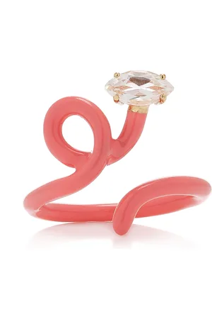 BEA BONGIASCA Baby Vine Enameled 9K Rose Gold Crystal Ring