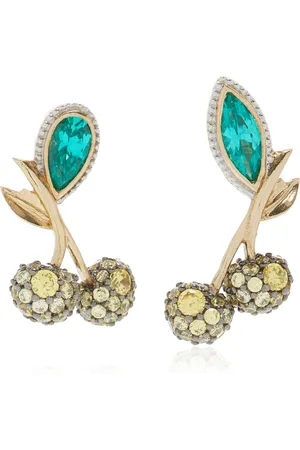 Anabela Chan Cherry 18K Yellow Gold Vermeil Tourmaline; Sapphire; And Diamond Earrings