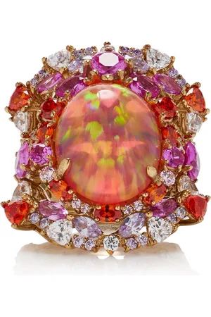Anabela Chan Ocean Set-Of-Three 18K Yellow Gold Vermeil Amethyst; Sapphire; And Diamond Rings