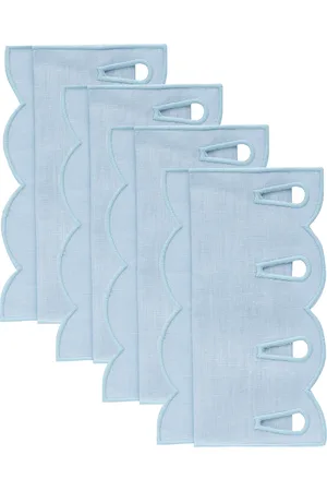 Moda Domus Set-of-Four Handcrafted Linen Cocktail Napkins