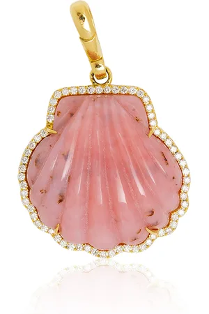JENNA BLAKE 18K Yellow Gold Diamond And Rhodochrosite Frame Charm