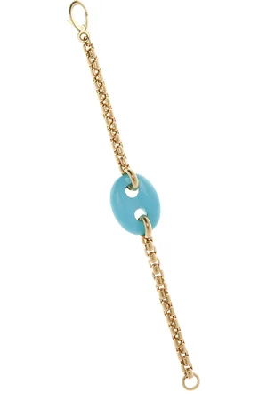 JENNA BLAKE 18K Gold Turquoise Mariner Link Bracelet