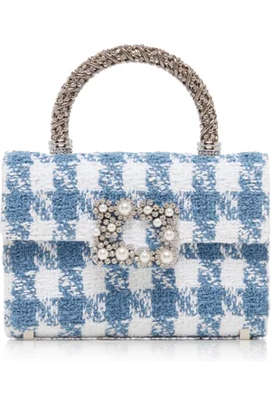 Roger Vivier St. Pearl Crystal-Embellished Tweed Envelope Bag