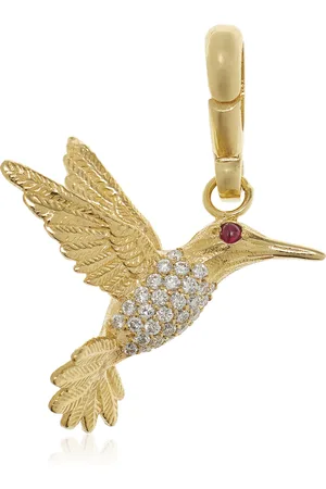JENNA BLAKE Hummingbird 18K Yellow Diamond Charm