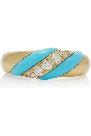 JENNA BLAKE 18K Yellow Gold; Diamond And Turquoise Ring