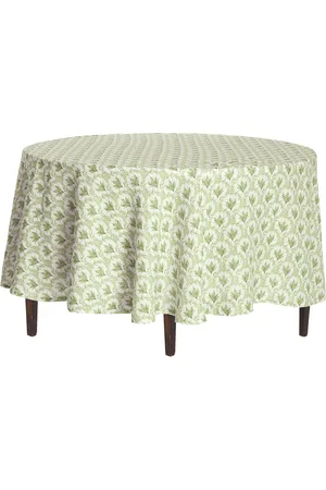 Moda Domus Lily of the Valley Printed Linen Tablecloth 90"