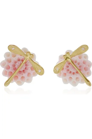 Annette Ferdinandsen 18K Yellow Conch Diamond Earrings