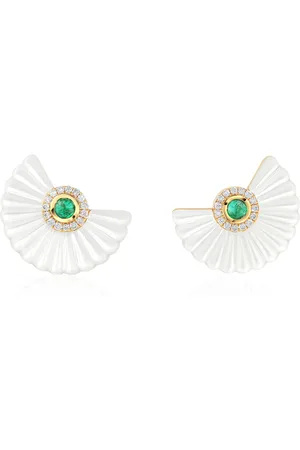 State Property 18K Gold Emerald Alara Snowdrop Earrings