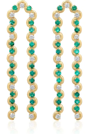 State Property Edessa 18K Yellow Gold Emerald Arc Drop Earrings