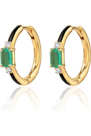 State Property 18K Gold Emerald Parameswara Enchantress Hoop Earrings